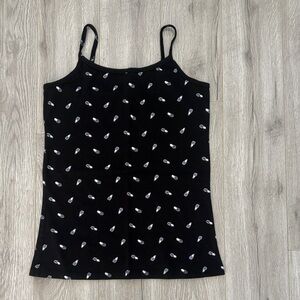 Black Patterned Women's Top